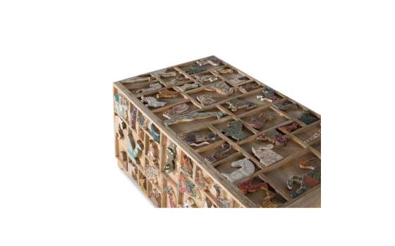 Baul Madera Mango Diseño Animales de Colores Atarias