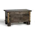 Baul Madera Mango Nogal Decoracion Metalica Serie Adeny