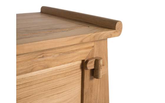 Baul Rustico Tallado Madera de Teca Natural Serie Aness