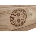 Baul Rustico Tallado Madera de Teca Natural Serie Aness