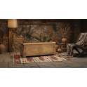 Baul Rustico Tallado Madera de Teca Natural Serie Aness