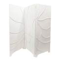 Biombo 3 Hojas Moderno Blanco Lineas Onduladas Arisdans