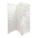 Biombo 3 Hojas Moderno Blanco Tallado Cavidades Arisdans