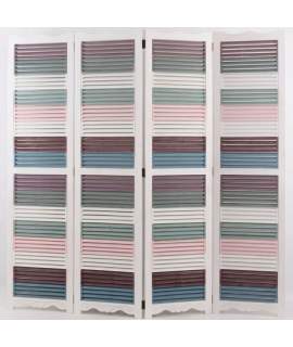 Biombo Paraban 4 Hojas Multicolor - Serie Alguea