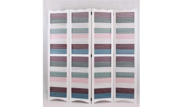 Biombo Paraban 4 Hojas Multicolor - Serie Alguea