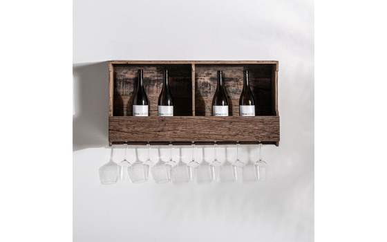 Botellero Estanteria de Madera Rustica Reciclada Serie Samsun