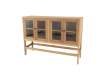 Bufet Aparador Alto Rustico 4 Puertas Acristaladas Serie Aravid