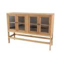 Bufet Aparador Alto Rustico 4 Puertas Acristaladas Serie Aravid