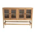 Bufet Aparador Alto Rustico 4 Puertas Acristaladas Serie Aravid