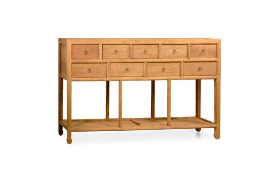 Bufet Aparador Lineal 9 Cajones Madera Teca Serie Arastias