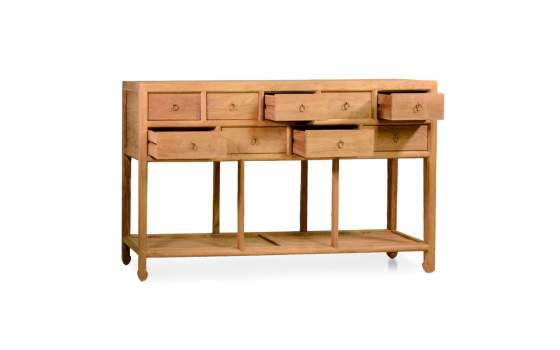 Bufet Aparador Lineal 9 Cajones Madera Teca Serie Arastias