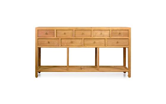 Bufet Aparador Lineal 9 Cajones Madera Teca Serie Arastias