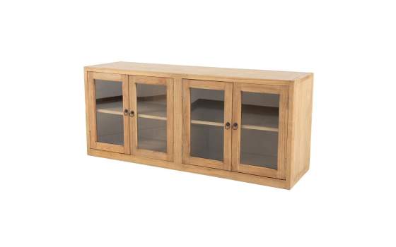 Bufet Aparador Rustico 4 Puertas Acristaladas - Serie Aravid
