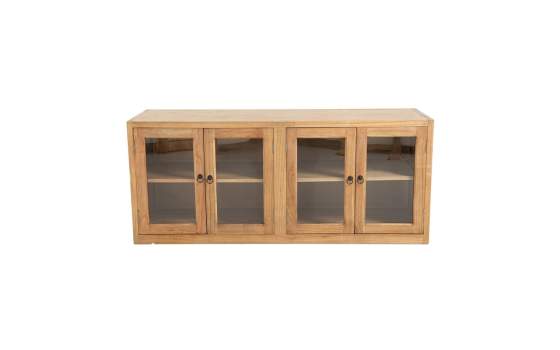 Bufet Aparador Rustico 4 Puertas Acristaladas - Serie Aravid