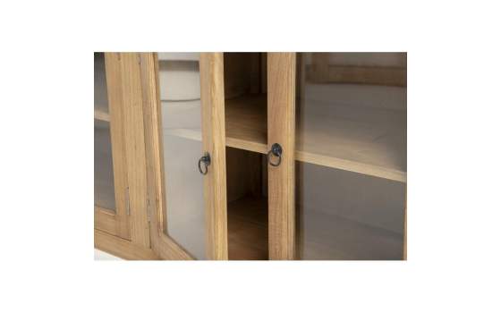Bufet Aparador Rustico 4 Puertas Acristaladas - Serie Aravid
