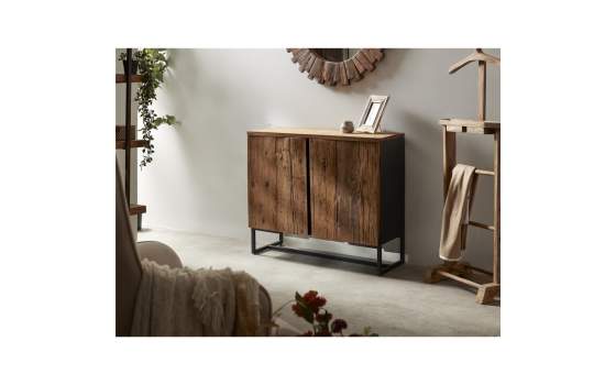 Buffet 2 Puertas Rustico Madera Reciclada Metal Serie Lacerta