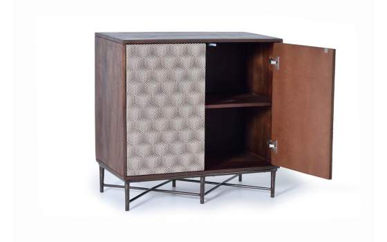 Buffet 2 Puertas Talladas Blanco Madera Mango Serie Acrasan