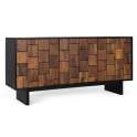 Buffet 3 Puertas Bicolor Negro Madera Serie Mysore