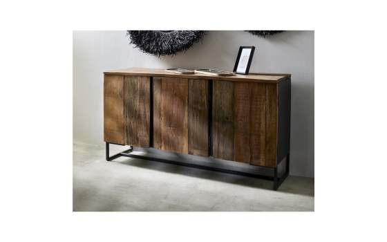 Buffet 3 Puertas Rustico Madera Reciclada Metal Serie Lacerta