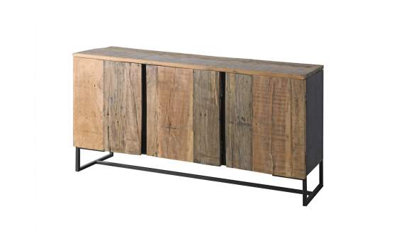 Buffet 3 Puertas Rustico Madera Reciclada Metal Serie Lacerta