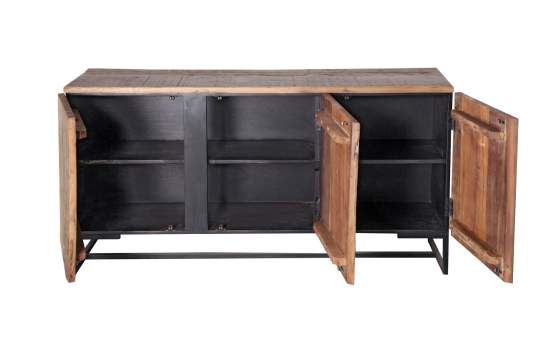 Buffet 3 Puertas Rustico Madera Reciclada Metal Serie Lacerta