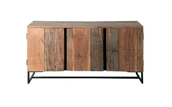 Buffet 3 Puertas Rustico Madera Reciclada Metal Serie Lacerta