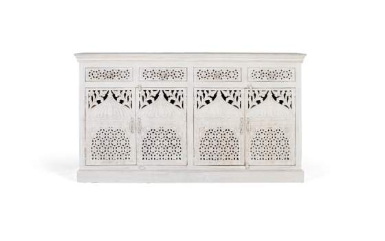 Buffet 4 Puertas 4 Cajones Madera Tallada Blanco Decape Aditas Buffet 4 Puertas 4 Cajones Madera Tallada Blanco Decape Aditas