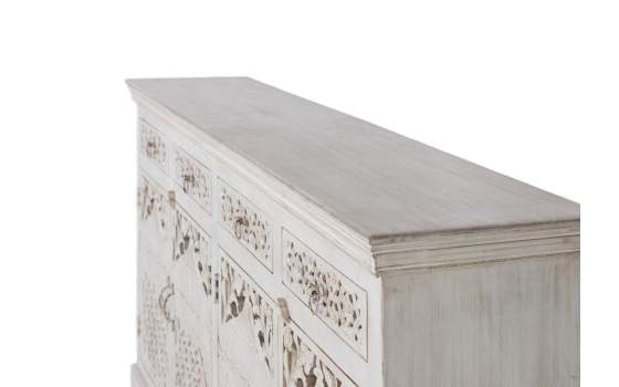 Buffet 4 Puertas 4 Cajones Madera Tallada Blanco Decape Aditas Buffet 4 Puertas 4 Cajones Madera Tallada Blanco Decape Aditas