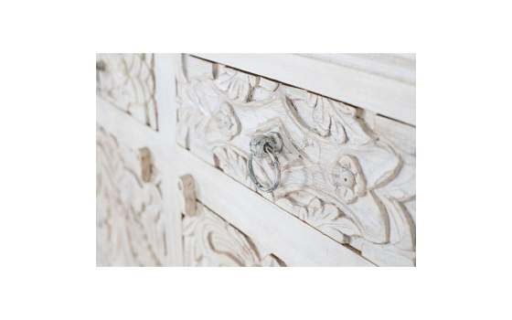 Buffet 4 Puertas 4 Cajones Madera Tallada Blanco Decape Aditas