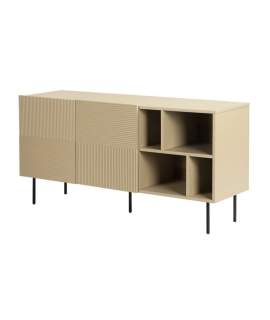 Buffet Aparador 2 Puertas Diseño Acanalado Color Beige Bester