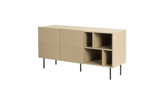 Buffet Aparador 2 Puertas Diseño Acanalado Color Beige Bester