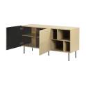 Buffet Aparador 2 Puertas Diseño Acanalado Color Beige Bester