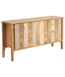 Buffet Aparador 3 Puertas Madera Mango Gris Natural Atrade