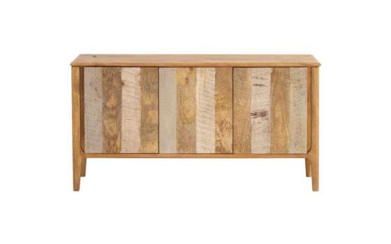 Buffet Aparador 3 Puertas Madera Mango Gris Natural Atrade