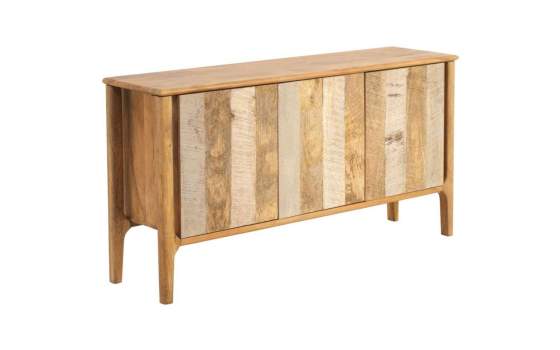 Buffet Aparador 3 Puertas Madera Mango Gris Natural Atrade