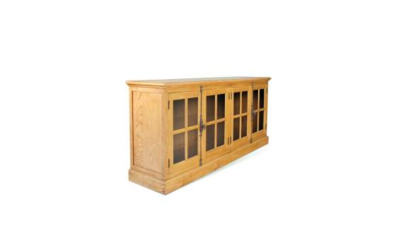 Buffet Aparador 4 Puertas Acristaladas Color Natural Amburz