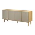 Buffet Aparador 4 Puertas Roble Frontal Tela Serie Sinclair