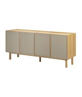 Buffet Aparador 4 Puertas Roble Frontal Tela Serie Sinclair