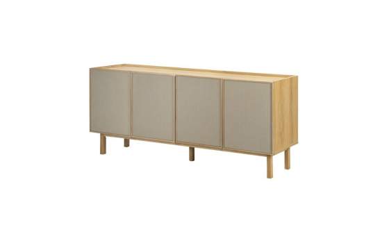 Buffet Aparador 4 Puertas Roble Frontal Tela Serie Sinclair