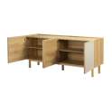 Buffet Aparador 4 Puertas Roble Frontal Tela Serie Sinclair