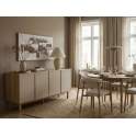 Buffet Aparador 4 Puertas Roble Frontal Tela Serie Sinclair