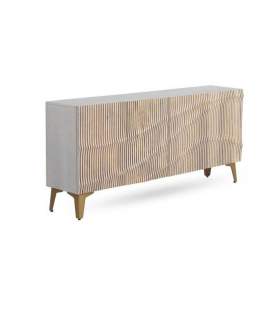 Buffet Aparador Actual 4 Puertas Patinado en Blanco Aguazal