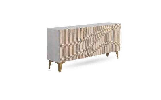 Buffet Aparador Actual 4 Puertas Patinado en Blanco Aguazal