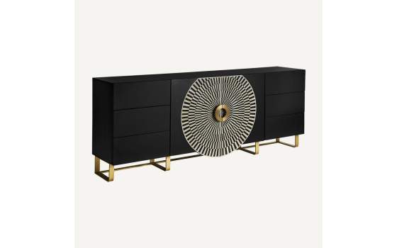 Buffet Aparador Alta Gama 2 Puertas 6 Cajones Serie Athalla
