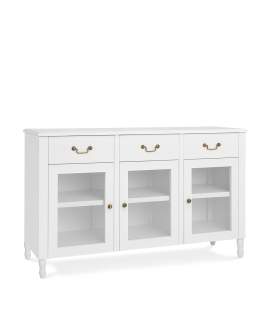 Buffet Aparador Clasico 3 Puertas 3 Cajones Blanco Alner
