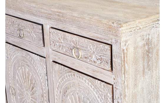 Buffet Aparador Salon  Rustico Blanco Decape Adriost