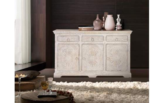 Buffet Aparador Salon  Rustico Blanco Decape Adriost