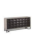 Buffet Diseño 4 Puertas Wenge Rustico y Blanco Serie Arions