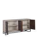 Buffet Diseño 4 Puertas Wenge Rustico y Blanco Serie Arions