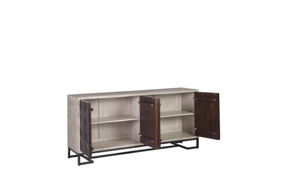 Buffet Diseño 4 Puertas Wenge Rustico y Blanco Serie Arions